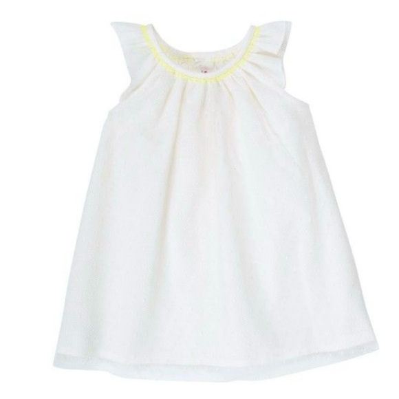 Bonpoint Other - Bonpoint Off-White Amande Dress with Yellow Trim